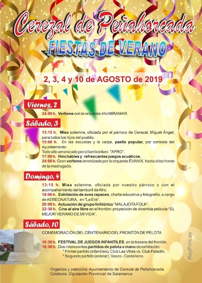 Cartel de las fiestas de verano 2019